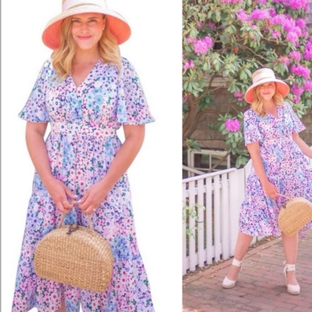 Kate Spade Floral Daisy Garden Dress size 6 Floral sleeves